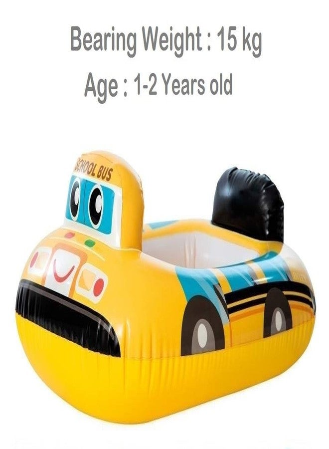 Braintastic عوامة سباحة للأطفال من برينتاستيك - تصميم حافلة مدرسية | عوامة أطفال قابلة للنفخ للأطفال الصغار (من 1 إلى 3 سنوات) | ملحق آمن وممتع لحمامات السباحة القابلة للنفخ - Image 3